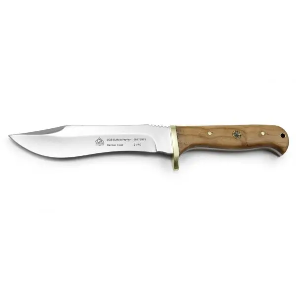 Puma SGB Buffalo Hunter Stag Fixed Blade Knife with Leather Sheath